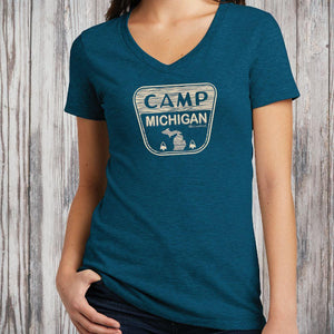 "Michigan Campground" Women's V-Neck