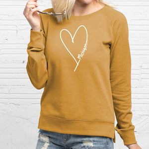 "Michigan Made With Love" Women's Pullover Crew