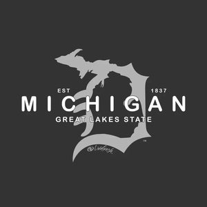 "Michigan D Established 1837" Relaxed Fit Stonewashed Crew Sweatshirt