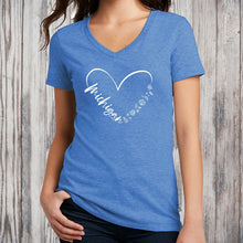 Load image into Gallery viewer, &quot;Fall In Love With Michigan&quot; Women&#39;s V-Neck
