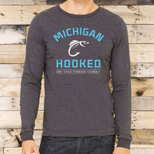 Load image into Gallery viewer, &quot;Get Hooked On Michigan&quot; Men&#39;s Long Sleeve T-Shirt