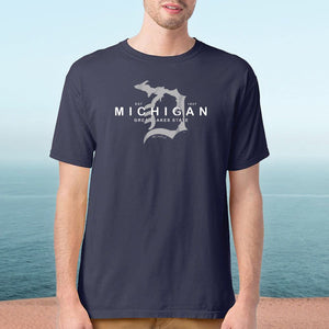 "Michigan D Established 1837" Men's Stonewashed T-Shirt