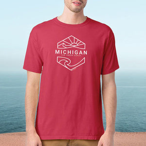 "Michigan Sunset" Men's Stonewashed T-Shirt