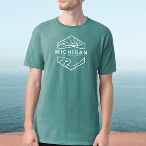 "Michigan Sunset" Men's Stonewashed T-Shirt