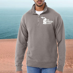 "Michigan Fresh Coast" Men's Stonewashed 1/4 Zip Sweatshirt