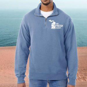 "Michigan Fresh Coast" Men's Stonewashed 1/4 Zip Sweatshirt