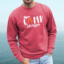 Load image into Gallery viewer, &quot;Camp Michigan&quot; Men&#39;s Stonewashed Crew Sweatshirt