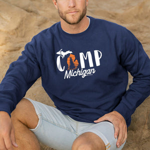 "Camp Michigan" Men's Stonewashed Crew Sweatshirt