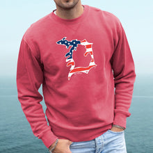 Load image into Gallery viewer, &quot;Michigan D Flag&quot; Men&#39;s Stonewashed Crew Sweatshirt