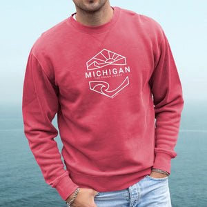 "Michigan Sunset" Men's Stonewashed Crew Sweatshirt
