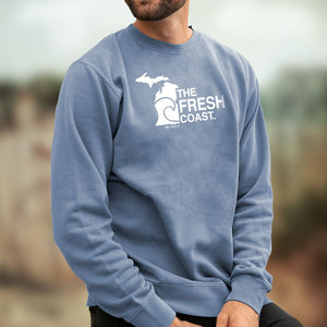 "Michigan Fresh Coast" Men's Stonewashed Crew Sweatshirt