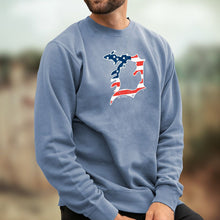 Load image into Gallery viewer, &quot;Michigan D Flag&quot; Men&#39;s Stonewashed Crew Sweatshirt