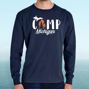 "Camp Michigan" Men's Stonewashed Long Sleeve T-Shirt
