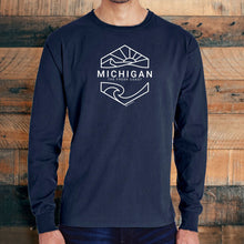 Load image into Gallery viewer, &quot;Michigan Sunset&quot; Men&#39;s Stonewashed Long Sleeve T-Shirt