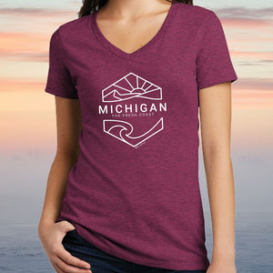 "Michigan Sunset" Women's V-Neck