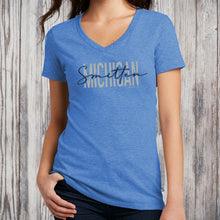 Load image into Gallery viewer, &quot;Michigan Smitten&quot; Women&#39;s V-Neck