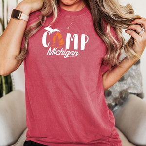 "Camp Michigan" Relaxed Fit Stonewashed T-Shirt