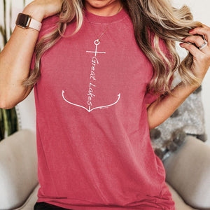 "Great Lakes Anchor" Relaxed Fit Stonewashed T-Shirt
