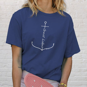 "Great Lakes Anchor" Relaxed Fit Stonewashed T-Shirt