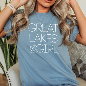 "Great Lakes Girl" Relaxed Fit Stonewashed T-Shirt