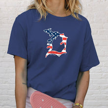 Load image into Gallery viewer, &quot;Michigan D Flag&quot; Relaxed Fit Stonewashed T-Shirt