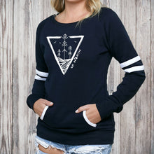 Load image into Gallery viewer, &quot;Michigan Untouched&quot; Women&#39;s Varsity Fleece Crew Sweatshirt