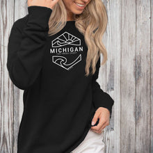 Load image into Gallery viewer, &quot;Michigan Sunset&quot; Women&#39;s Ultra Soft Wave Wash Crew Sweatshirt