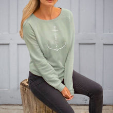 Load image into Gallery viewer, &quot;Lake Life Anchor&quot; Women&#39;s Ultra Soft Wave Wash Crew Sweatshirt