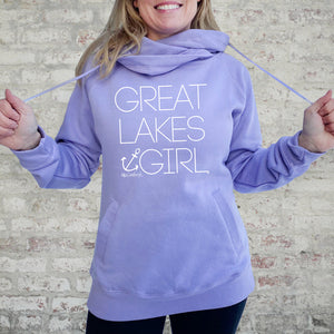 "Great Lakes Girl" Women's Classic Funnel Neck Pullover Hoodie