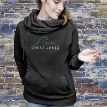 Load image into Gallery viewer, &quot;Great Lakes Tide&quot; Women&#39;s Fleece Funnel Neck Pullover Hoodie