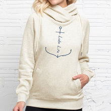 Load image into Gallery viewer, &quot;Lake Life Anchor&quot; Women&#39;s Fleece Funnel Neck Pullover Hoodie