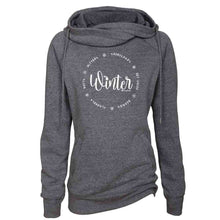 Load image into Gallery viewer, &quot;It&#39;s Winter All Around&quot; Women&#39;s Fleece Funnel Neck Pullover Hoodie