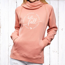 Load image into Gallery viewer, &quot;Hello Fall&quot; Women&#39;s Fleece Funnel Neck Pullover Hoodie
