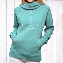 Load image into Gallery viewer, &quot;Lake Life Anchor&quot; Women&#39;s Fleece Funnel Neck Pullover Hoodie
