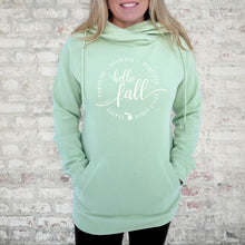 Load image into Gallery viewer, &quot;Hello Fall&quot; Women&#39;s Fleece Funnel Neck Pullover Hoodie