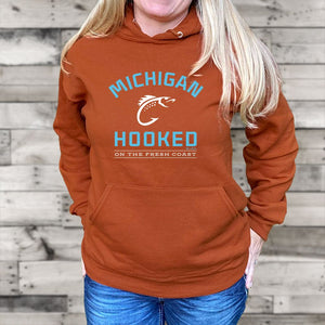 "Get Hooked On Michigan" Relaxed Fit Classic Hoodie