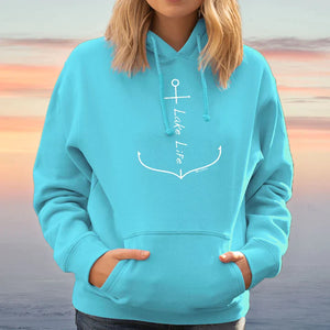 "Lake Life Anchor" Relaxed Fit Bright Classic Hoodie