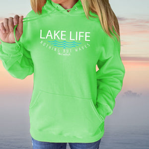 "Lake Life WAVES" Relaxed Fit Bright Classic Hoodie