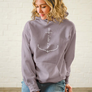 "Lake Life Anchor" Soft Style Relaxed Fit Hoodie