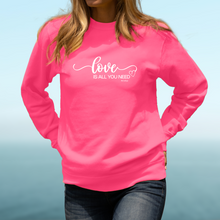 Load image into Gallery viewer, &quot;Love Is All You Need&quot; Relaxed Fit Classic Crew Sweatshirt