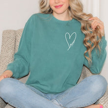 Load image into Gallery viewer, &quot;Little Love&quot; Relaxed Fit Stonewashed Crew Sweatshirt