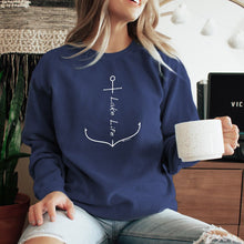 Load image into Gallery viewer, &quot;Lake Life Anchor&quot; Relaxed Fit Stonewashed Crew Sweatshirt