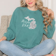 Load image into Gallery viewer, &quot;Michigan Rocks Petoskey Stone&quot; Relaxed Fit Stonewashed Crew Sweatshirt