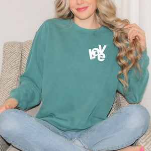 "Love The Mitten" Relaxed Fit Stonewashed Crew Sweatshirt