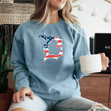 Load image into Gallery viewer, &quot;Michigan D Flag&quot; Relaxed Fit Stonewashed Crew Sweatshirt