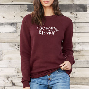 "Always & Forever" Relaxed Fit Angel Fleece Pullover Crew