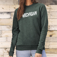 Load image into Gallery viewer, &quot;Michigan Winter&quot; Relaxed Fit Angel Fleece Pullover Crew