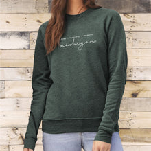 Load image into Gallery viewer, &quot;Majestic Michigan&quot; Relaxed Fit Angel Fleece Pullover Crew