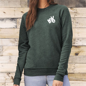 "Love The Mitten" Relaxed Fit Angel Fleece Pullover Crew