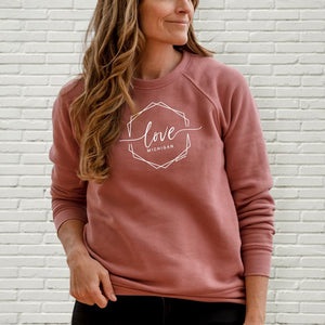 "Michigan Lovely" Relaxed Fit Angel Fleece Pullover Crew